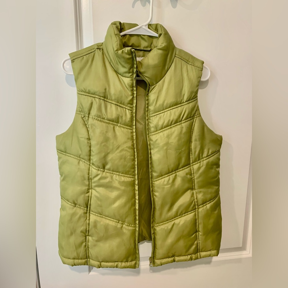 Lime Green Quilted Puff Vest